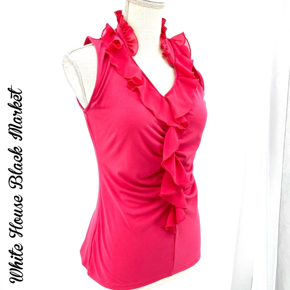 WHBM PINK Sleeveless ruffled blouse